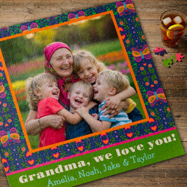 Puzzle Personalizado de Flores de Mariposa Folclórica Bon