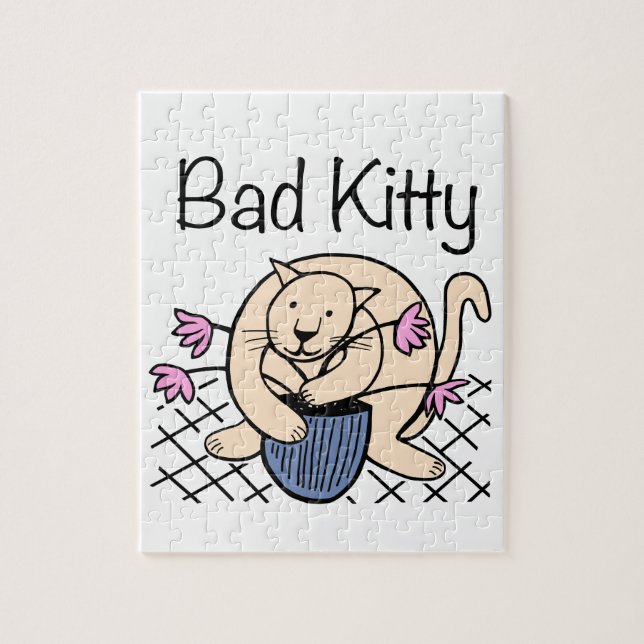 Puzzle Personalizado de gato travieso (Vertical)