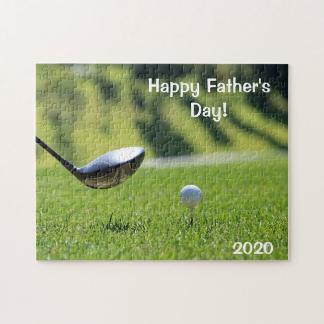Puzzle Personalizado de golf del Día del Padre (Horizontal)