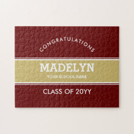 Puzzle Personalizado de Graduación de Garnet y Gold