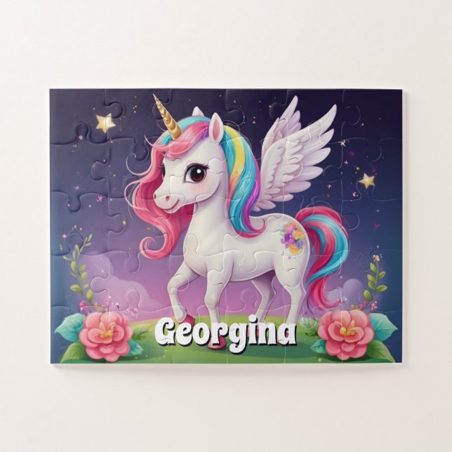 Puzzle Personalizado de Magic Unicorn (Horizontal)