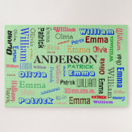 Puzzle Personalizado de nombres de familia personalizados