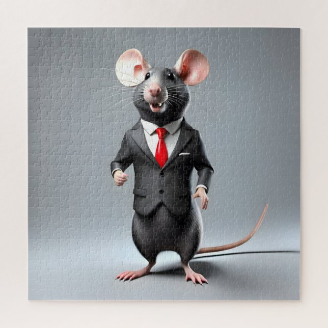 Puzzle personalizado de ratón divertido (Vertical)