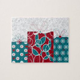 Puzzle Personalizado de regalos envueltos de vacaciones d