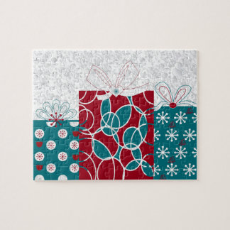 Puzzle Personalizado de regalos envueltos de vacaciones d
