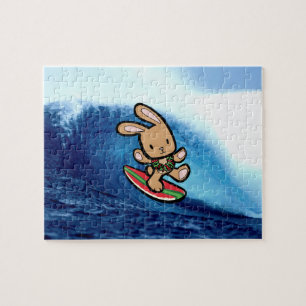 Puzzle Personalizado de vacaciones de conejo de surf de H