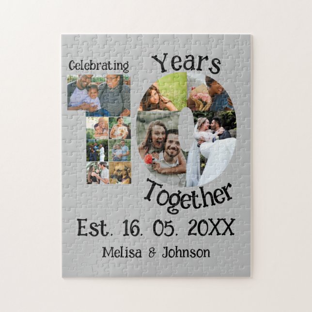 Puzzle Personalizado décimo aniversario del boda 11 colla (Vertical)