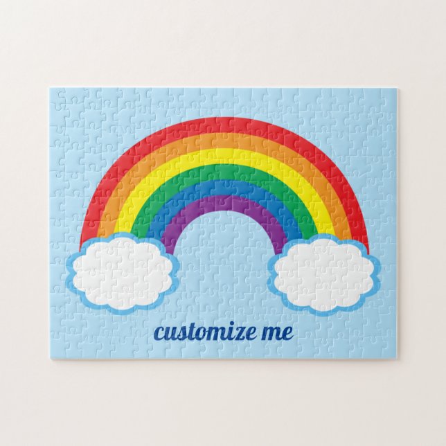 Puzzle Personalizado del arcoiris suave (Horizontal)