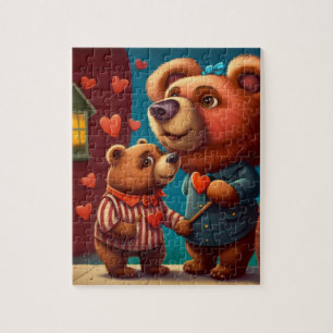 Puzzle Personalizado del oso de San Valentín