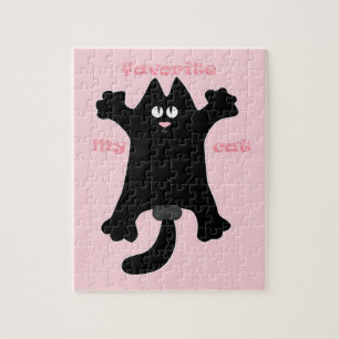 Puzzle #personalizado #divertido #gato tirando almohada