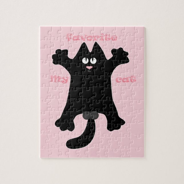 Puzzle #personalizado #divertido #gato tirando almohada (Vertical)