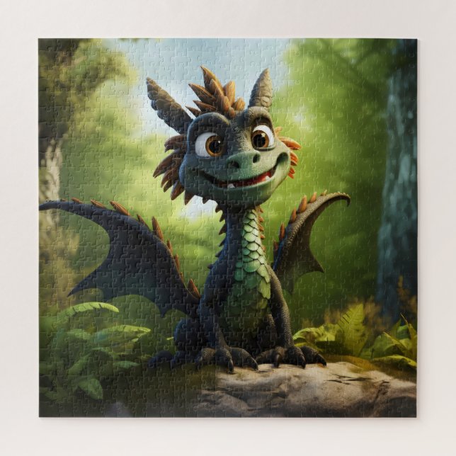 Puzzle Personalizado Dragón Verde (Vertical)