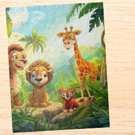 Puzzle Personalizado el nombre del niño de Safari Cute Ju