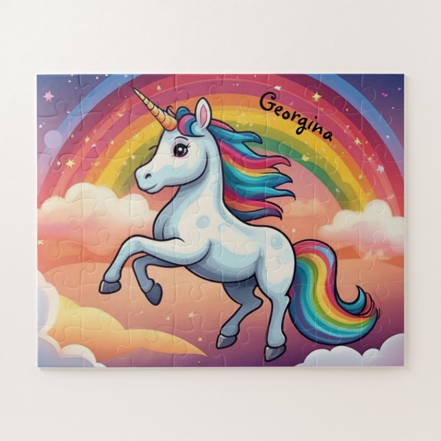 Puzzle Personalizado el unicornio y el arcoiris (Horizontal)