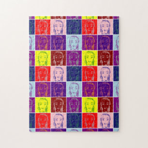Puzzle personalizado facial femenina de arte pop
