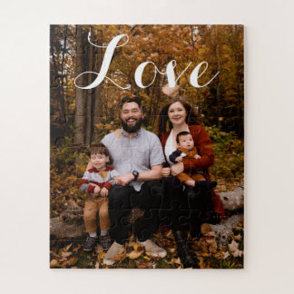 Puzzle Personalizado Familia Foto Amor Script Calligraphy