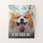 Puzzle Personalizado fotográfico de nombre de perro<br><div class="desc">Personaliza este rompecabezas con tu foto favorita de tu mascota (perro,  gato,  etc.). Un regalo divertido para el amante del perro,  amante del gato. Ver a su mascota en forma de rompecabezas con una imagen especial es un placer bienvenido.</div>