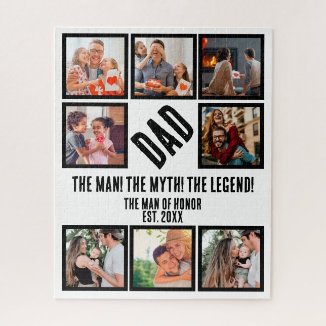 Puzzle Personalizado Funny Padres Día de papá Regalo 8 Co (Vertical)