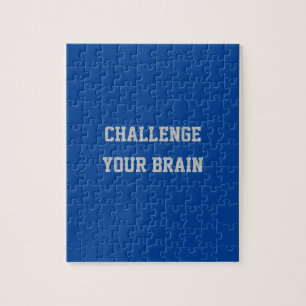 Puzzle Personalizado Gris Text Challenge Your Braep Blue