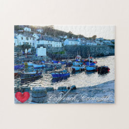 Puzzle Personalizado Heart Coverack Harbour Dusk Cornwall
