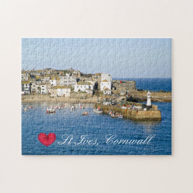 Puzzle Personalizado Heart St Ives Harbour Pier Cornwall  (Horizontal)