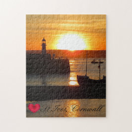 Puzzle Personalizado Heart St Ives Harbour Sun Cornwall P