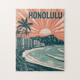 Puzzle Personalizado Honolulu Waikiki Viaje emblemático r