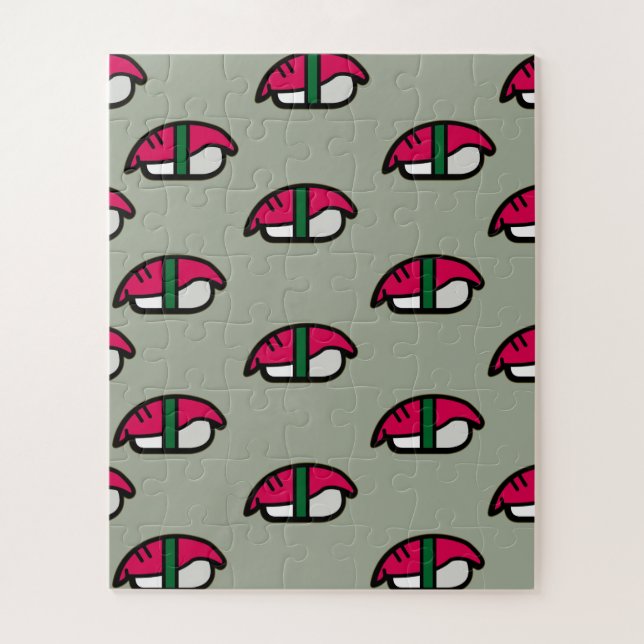 Puzzle Personalizado Kawaii Sushi, Arroz de Pescado y Alg (Vertical)