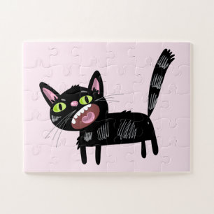 Puzzle Personalizado Kitten Cat de Cuadrillo Negro