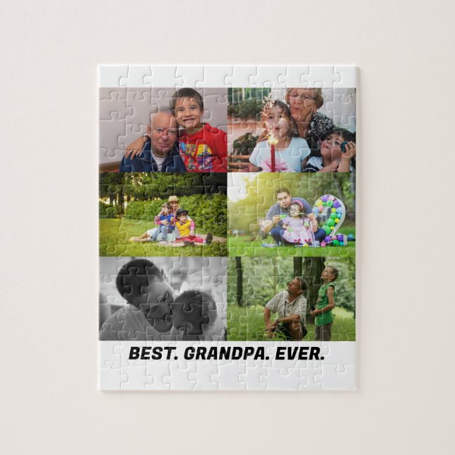 Puzzle Personalizado Mejor abuelo jamás 6 collage de foto (Vertical)
