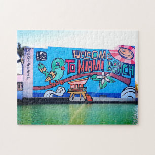 Puzzle Personalizado Miami Beach Florida Bienvenida Graff