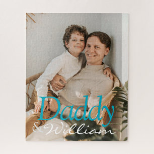 Puzzle Personalizado moderno foto Papi y nombre del bebé