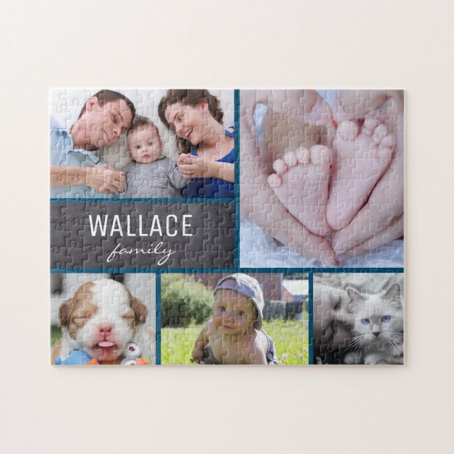 Puzzle Personalizado Multifoto con imagen de apellido (Horizontal)