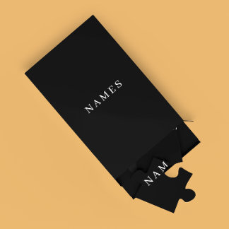 Puzzle Personalizado negro simple Añadir su nombre elegan