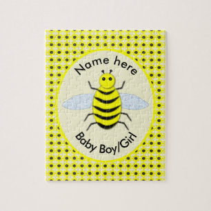 Puzzle Personalizado Neutral de Abeja Amarilla Cute Géner