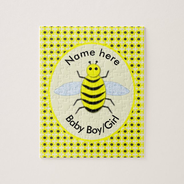 Puzzle Personalizado Neutral de Abeja Amarilla Cute Géner (Vertical)