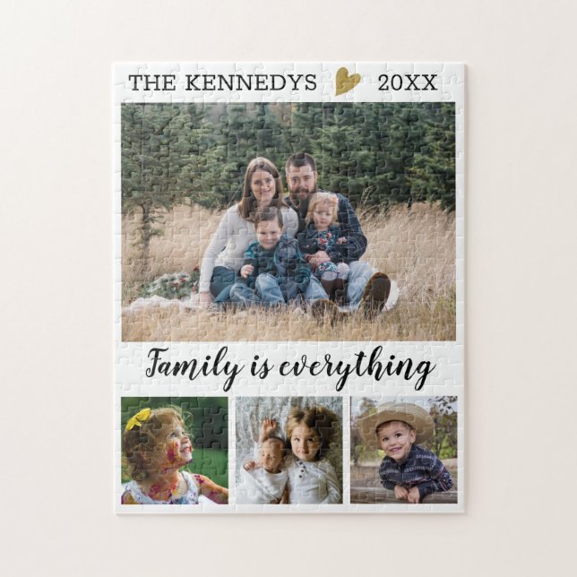 Puzzle Personalizado Nombre de familia Oferta 4 Collage d (Vertical)