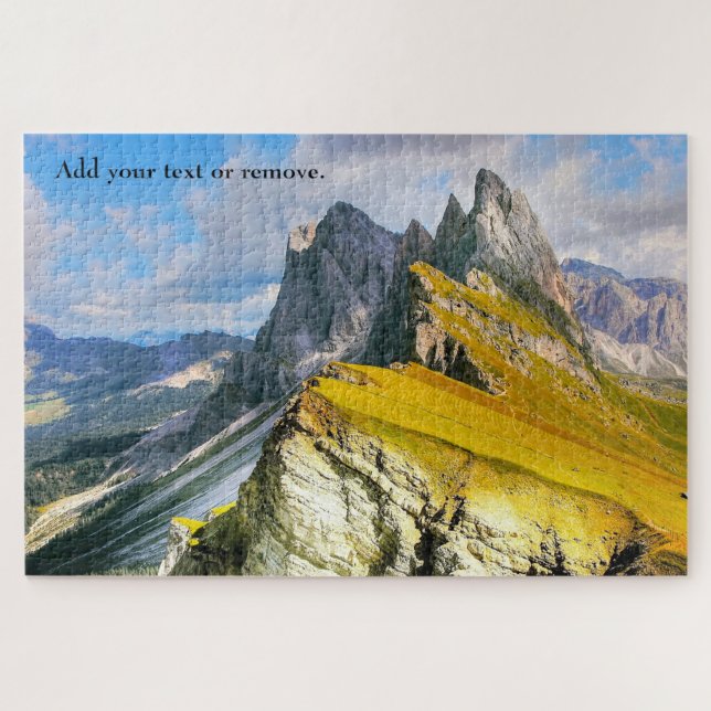 Puzzle Personalizado, paisaje montañoso Dolomitas, Italia (Horizontal)