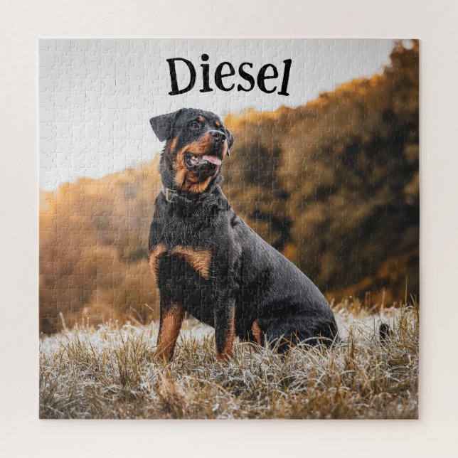 Puzzle Personalizado personalizado de Rottweiler Dog Masc (Vertical)