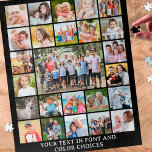 Puzzle Personalizado personalizado simple de 25 Collages<br><div class="desc">Crea una actividad divertida e inolvidable con este rompecabezas de mantenimiento de collage de fotos utilizando una plantilla fácil de cargar con 25 fotos y personalizada con el texto personalizado en tu elección de estilo de fuente y colores (mostrado en blanco sobre negro). OPCIONES: El ejemplo se muestra en el...</div>