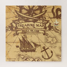 Puzzle Personalizado Pirate mapa punto de tierra Familia