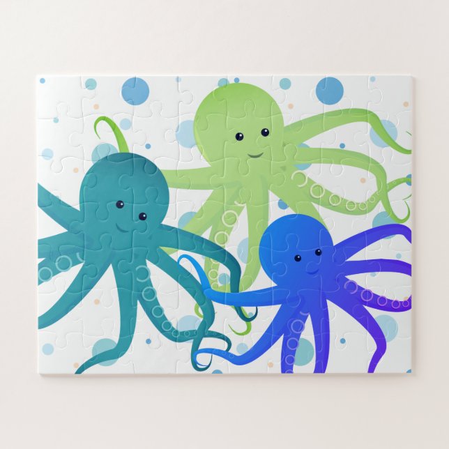 Puzzle Personalizado Purple Octopus Animal (Horizontal)
