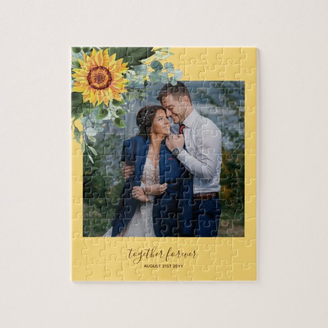 Puzzle Personalizado Recién Matrimonios Rústicos Eucalypt (Vertical)