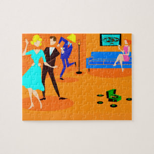 Puzzle Personalizado retro Fiesta de cócteles Jigsaw Puzz