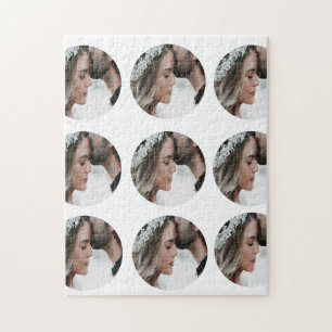 Puzzle personalizado simple añadir collage de fotos circu