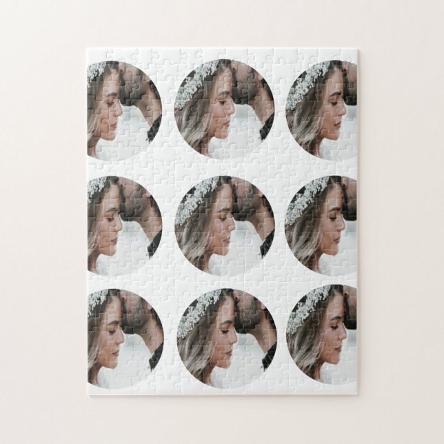 Puzzle personalizado simple añadir collage de fotos circu (Vertical)