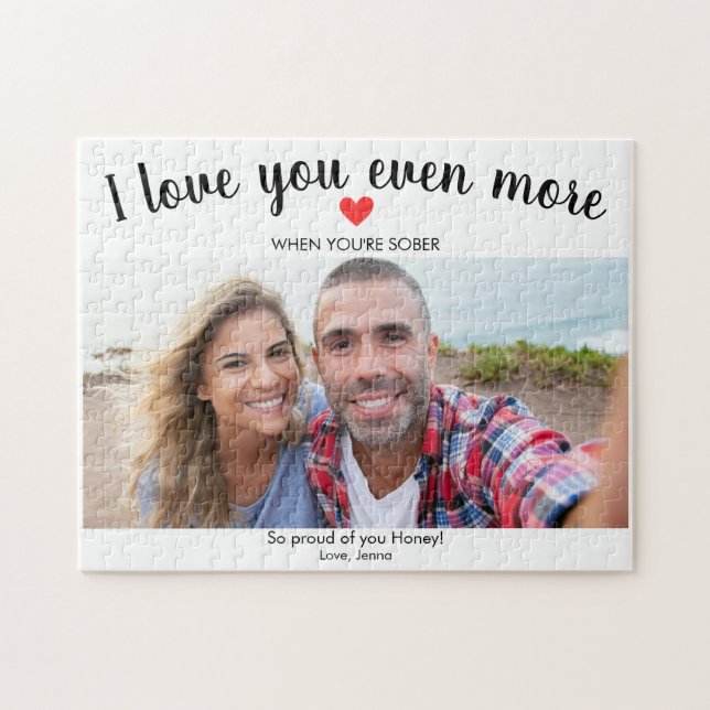 Puzzle Personalizado Sobriety Gift 1 Foto Personalizada (Horizontal)