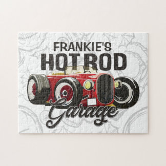 Puzzle Personalizado SU NOMBRE Hot Rod Garage Auto person