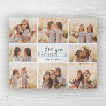 Puzzle Personalizado Te Ama Abuela Abuela Collage de foto<br><div class="desc">¡Te quiero abuela! Hermoso regalo moderno de collage de fotos familiares para una querida abuela que combina el capricho del guión manuscrito con la tipografía y el diseño modernos. Llena este rompecabezas personalizado con 8 fotos familiares favoritas de nietos, bodas y otros eventos de la vida y trae una sonrisa...</div>