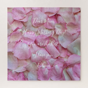 Puzzle Personalizado texto feliz Día de la Madre Rosa Rom